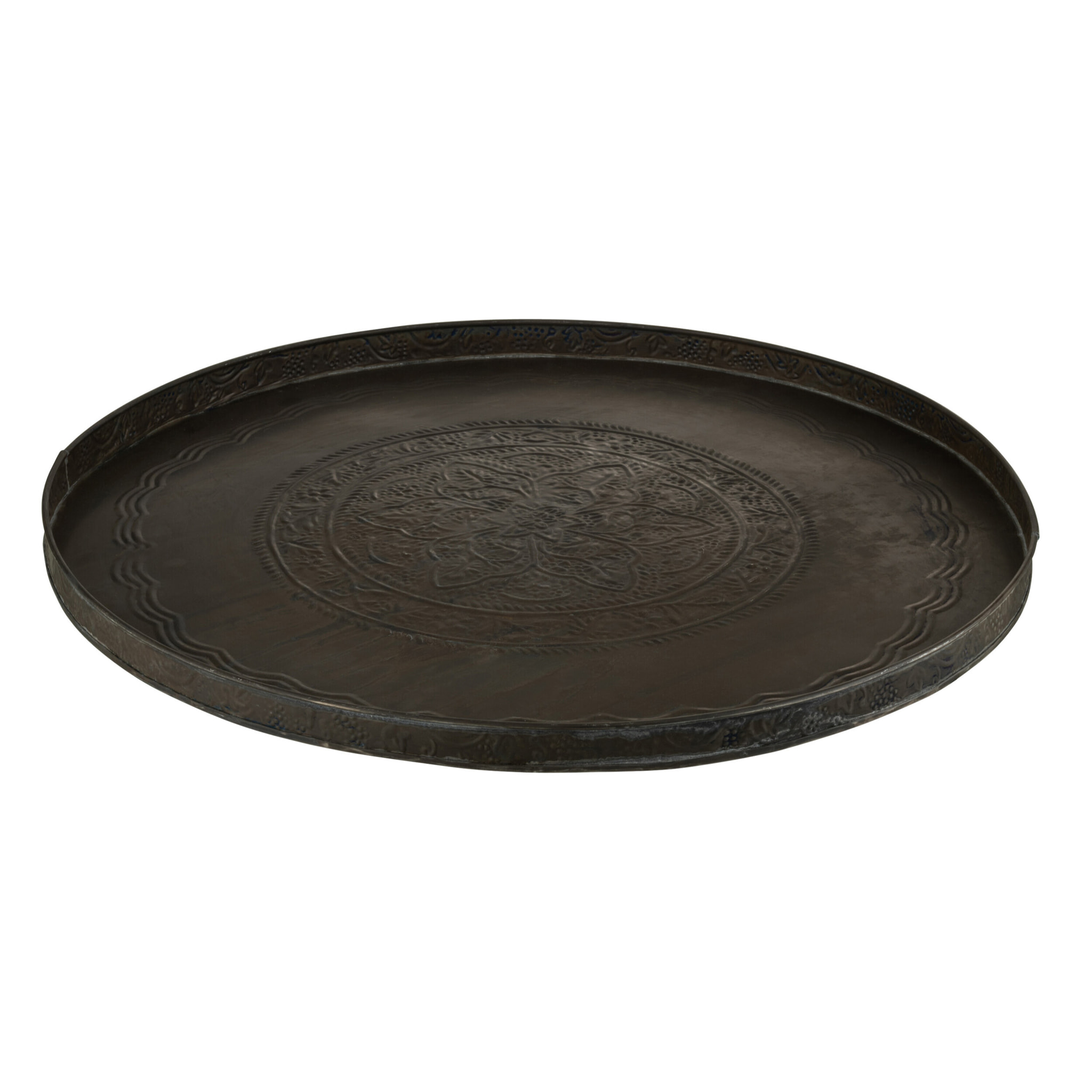 J-Line plateau Rond Classique - fer - noir mat - large