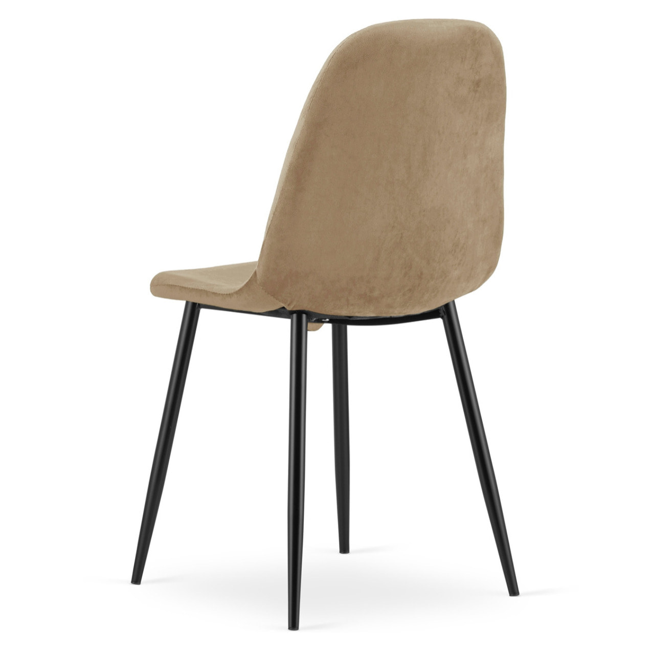 Set di 4 sedie Padva in velluto marrone con gambe nere