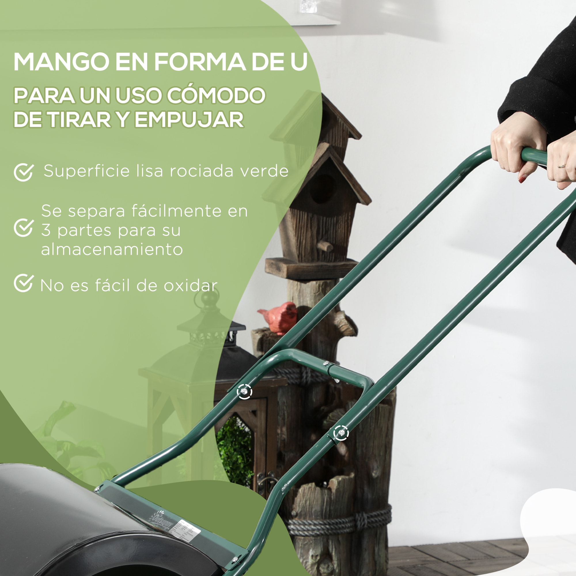 Rodillo para Césped con Capacidad de 60L Diámetro de 50cm