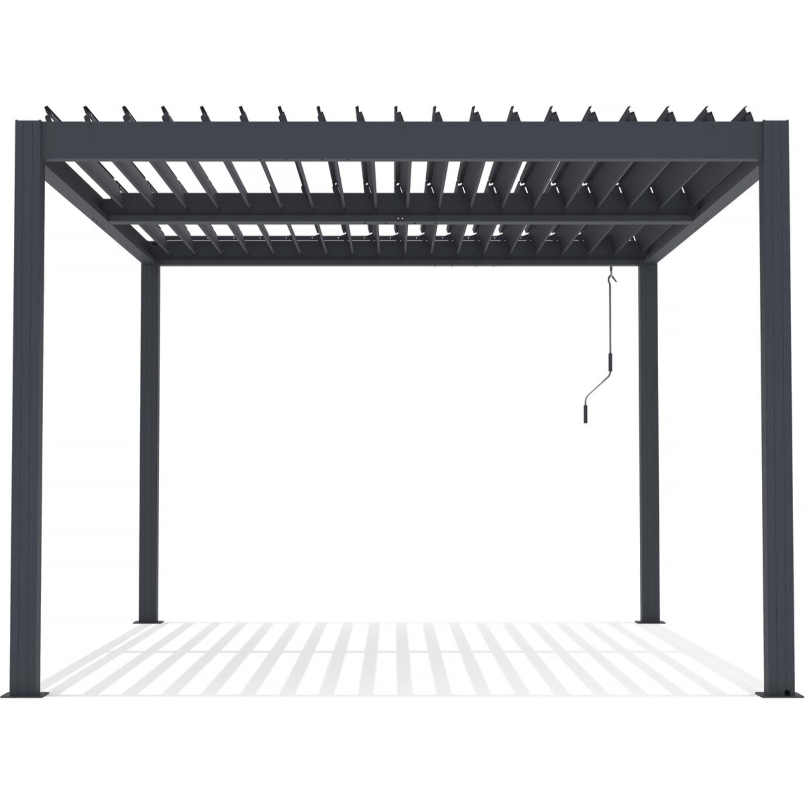 Pergola bioclimatique avec led "Windsor premium" en aluminium 3 x 4 - Gris