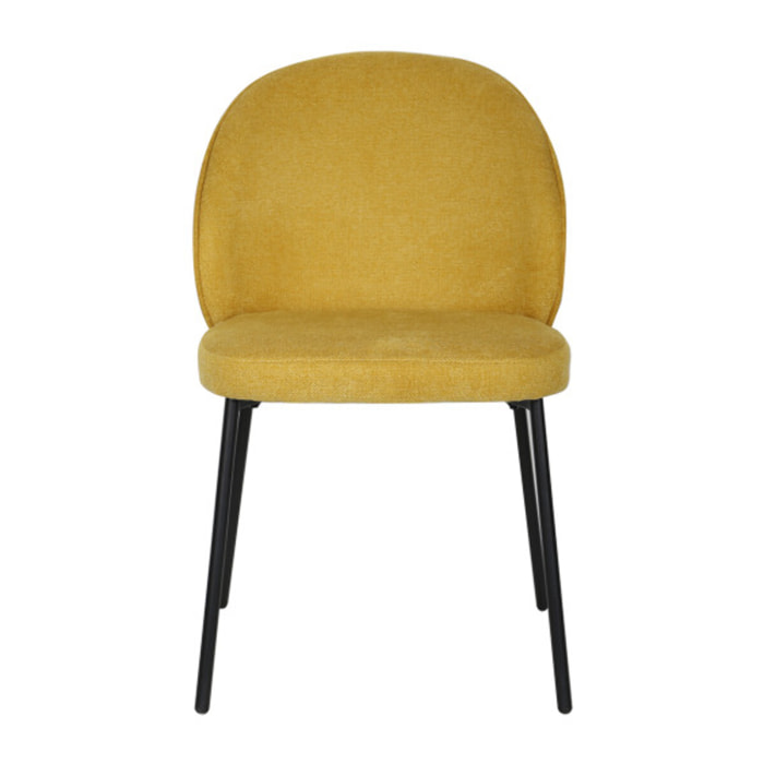 Chaise épurée en tissu avec pieds fins en métal - MARTHA