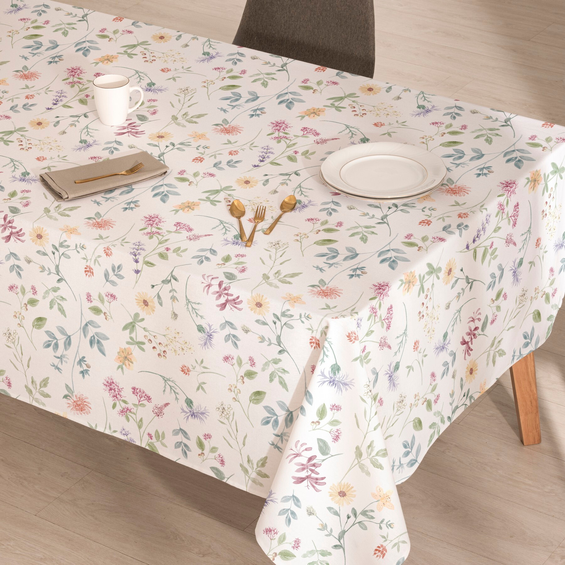 Mantel estampado antimanchas ILMA MULTICOLOR