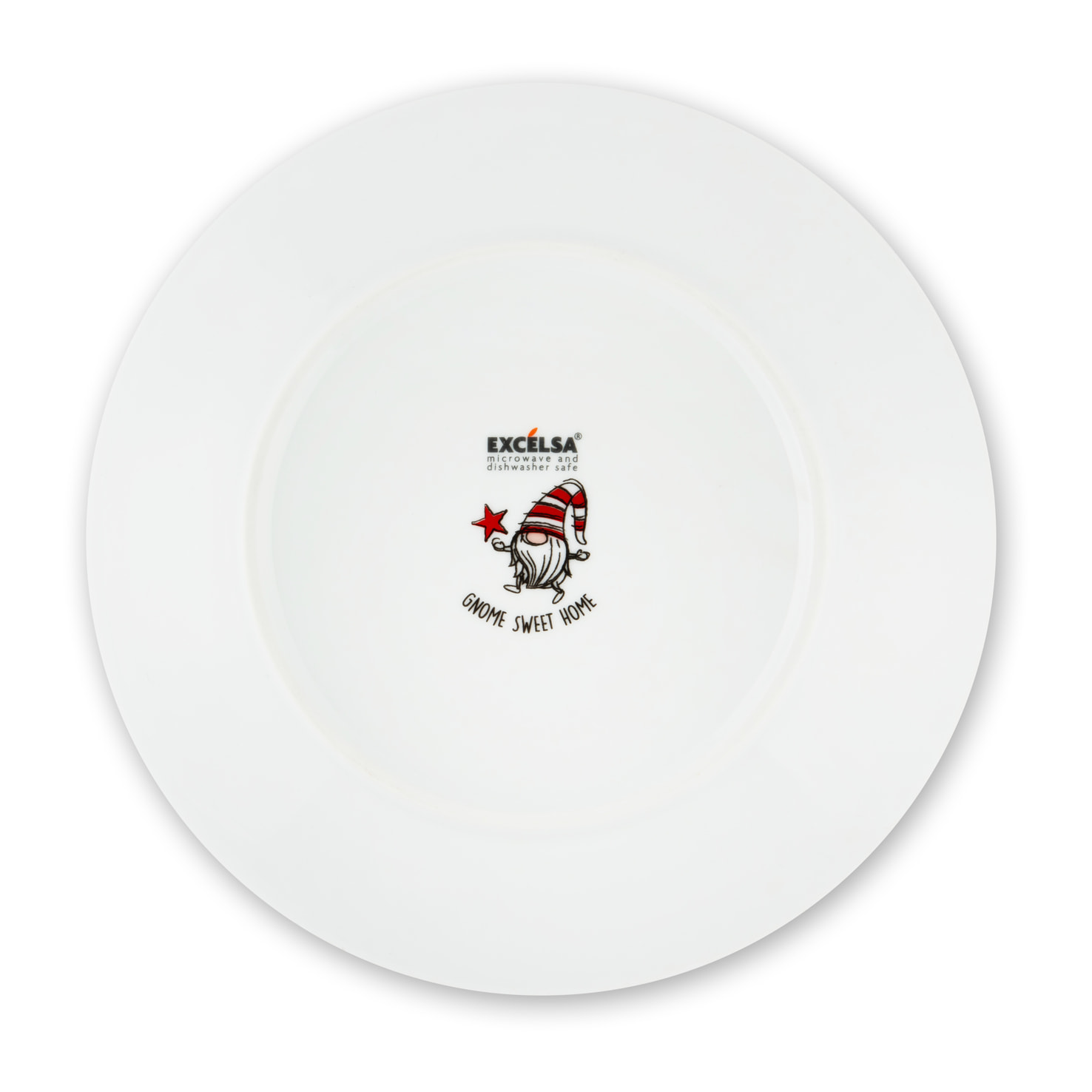 Service de table 18 pièces Excelsa - Gnome Sweet Home, porcelaine blanche