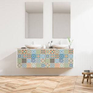 Stickers muraux - Sticker Mural Carrelage adhésif Cuisine Salle de Bain - 30 STICKERS CARRELAGES MEUBLE LUCIALINA