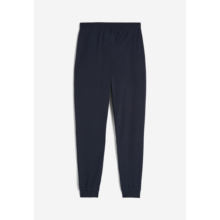 Pantaloni in cotone regular fit con coulisse e fondo a polsino