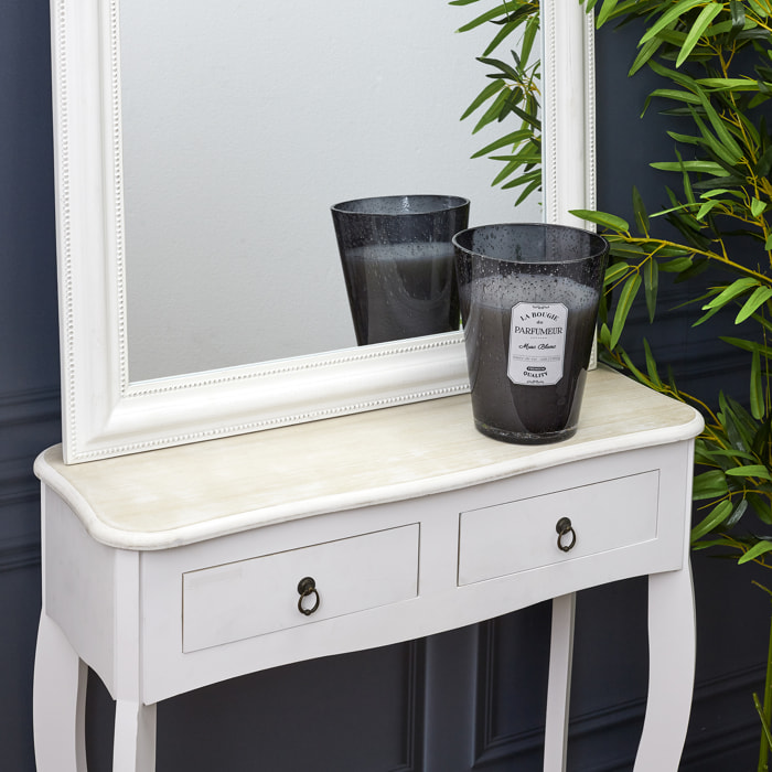 Bougie Parfumee Verre Bulle Gris Fonce H23cm