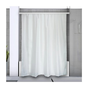 Barre tringle pour rideau de douche ou baignoire extensible sans perçage en Alu SURPRISE 75-125cm Blanc Spirella