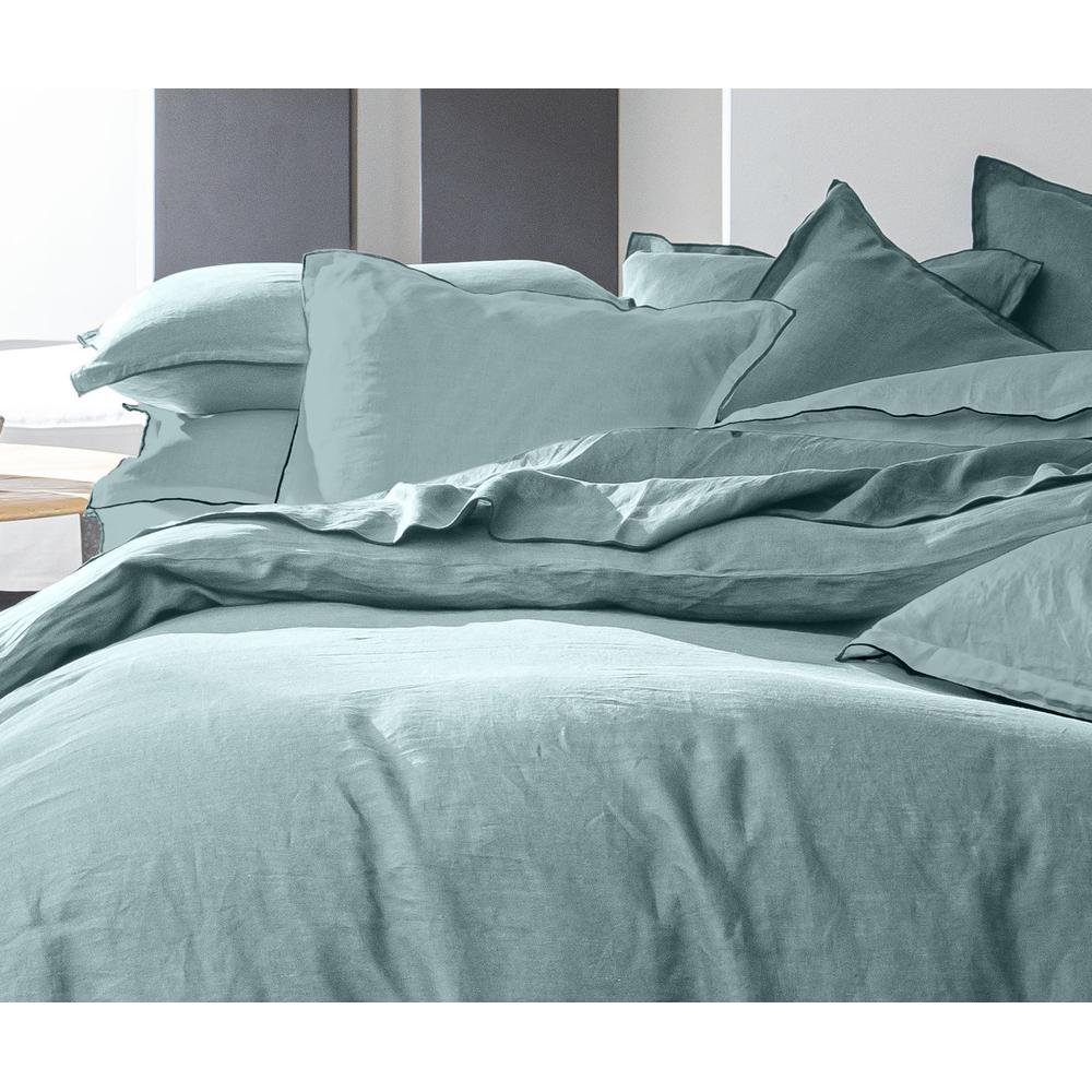 Housse de couette Lin lave Bleu