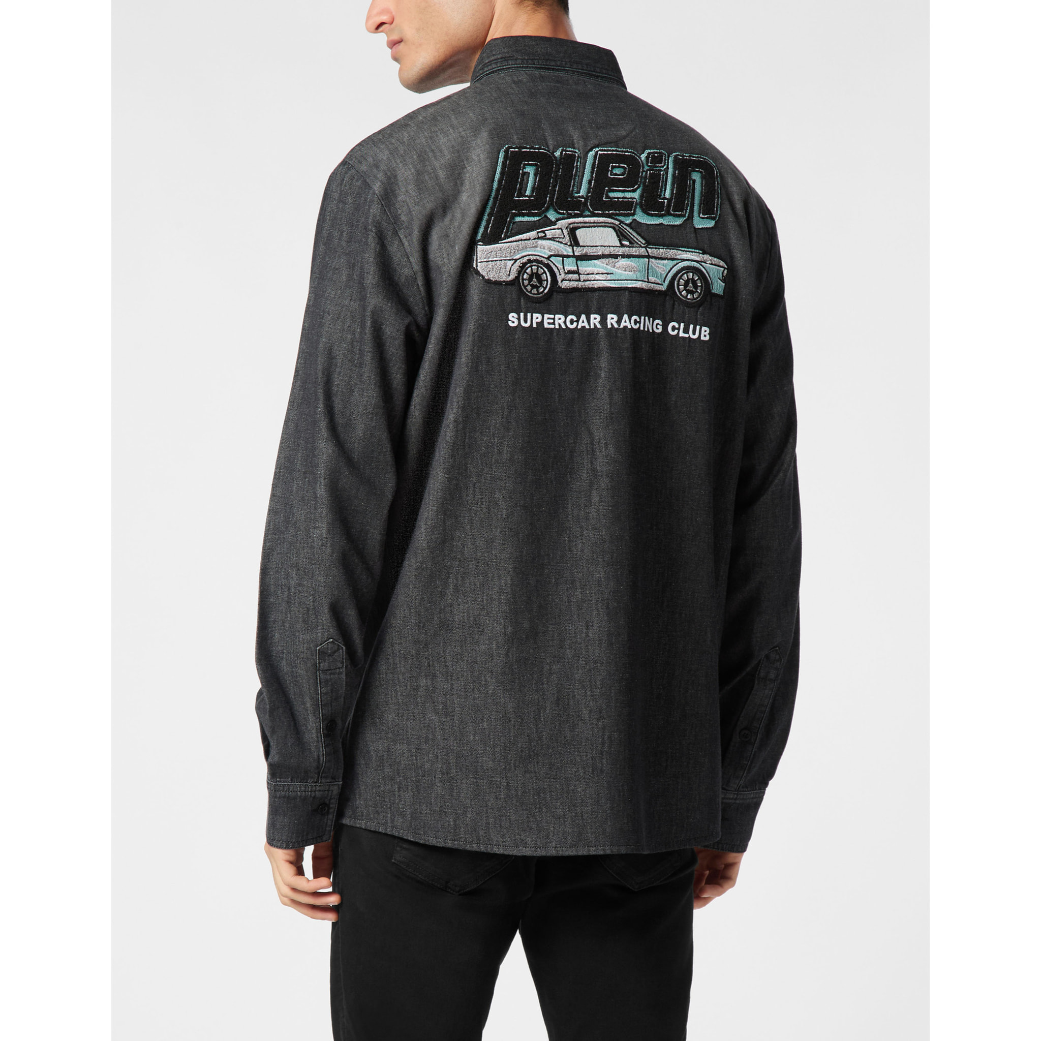 PHILIPP PLEIN Denim Shirt RACING