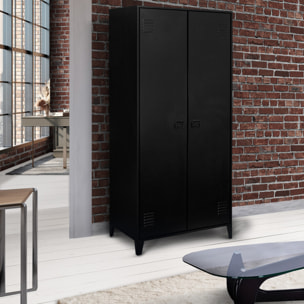 Armoire vestiaire 2 portes Storen en métal noir