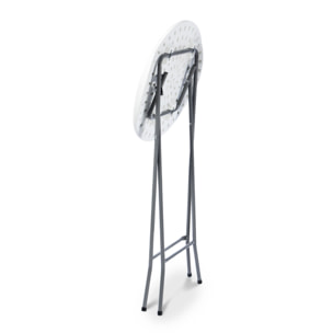 Tables hautes de réception pliantes 105cm + housses blanches - lot de 2
