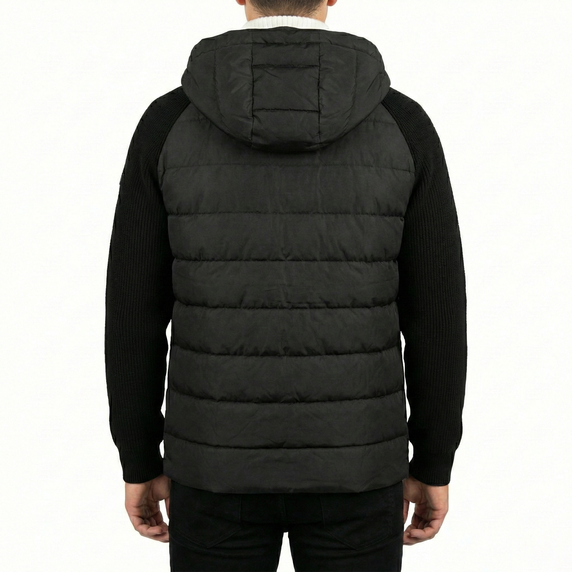 Giubbino con cappuccio e maniche in maglia