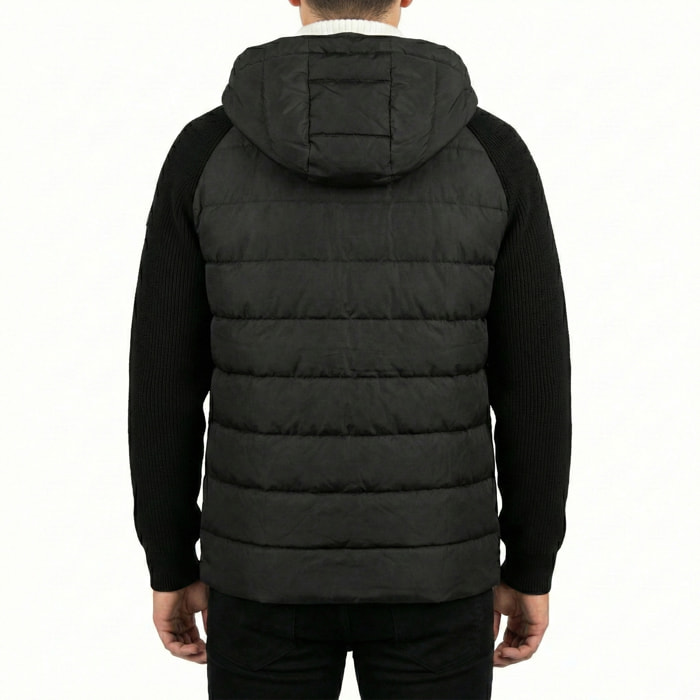 Giubbino con cappuccio e maniche in maglia