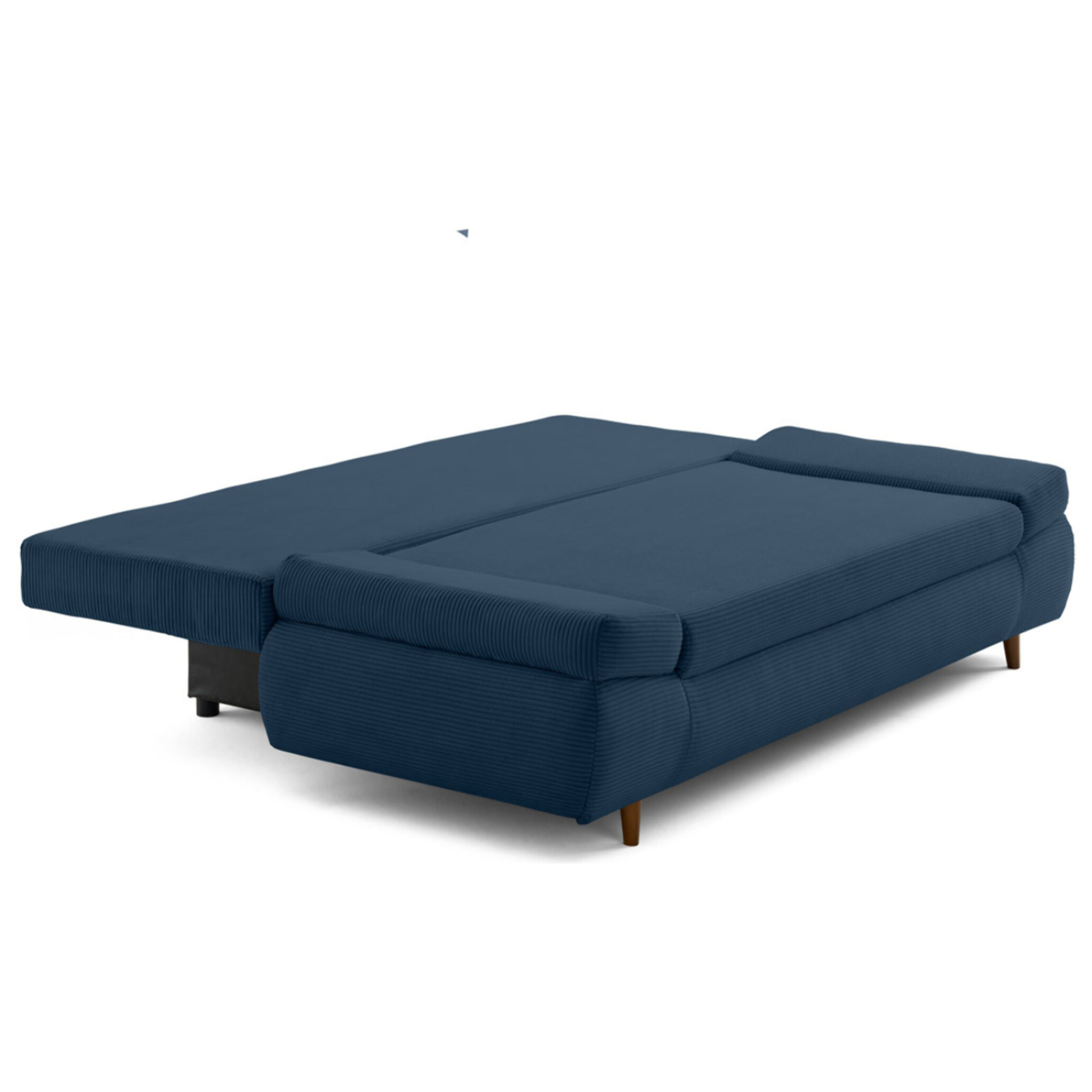Larson - canapé droit 3 places convertible avec coffre en velours côtelé - Bleu