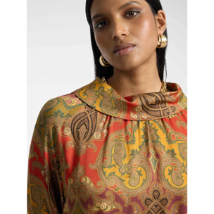 Elena Mirò - Blusa de viscosa estampada - Naranja sol