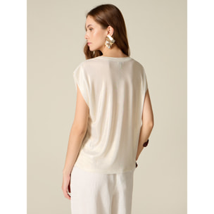 Oltre - Camiseta efecto metalizado - Blanco