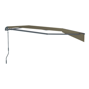 TULLY Store banne manuel 2,95 x 2,5 m en aluminium avec toile taupe