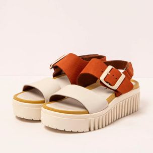 Sandalia de cuña 1578 MULTI D.ORANGE-CREAM/BRIGHTON color D.orange-cream