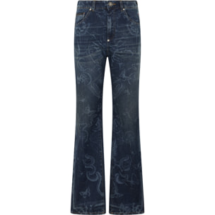 PHILIPP PLEIN Straight Cut Jeans Butterfly Tattoo