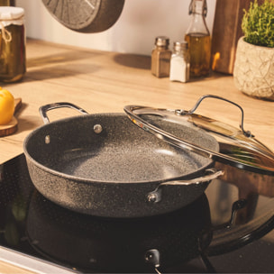 Sauteuse avec poignée avec couvercle, 28 cm, Aluminium