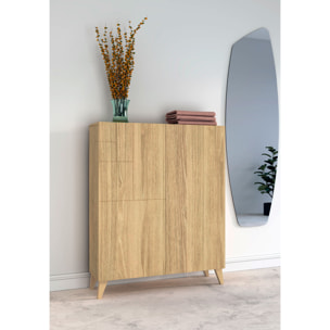 Zapatero Malmo melamina roble dorado patas roble dorado 109x90x27 cm