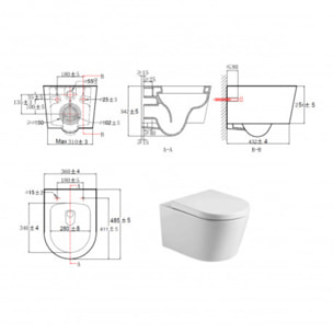 Pack WC Bati Geberit + Cuvette sans bride Swiss Aqua Technologies + Abattant SoftClose + plaque blanche (GebSATrimless-H)