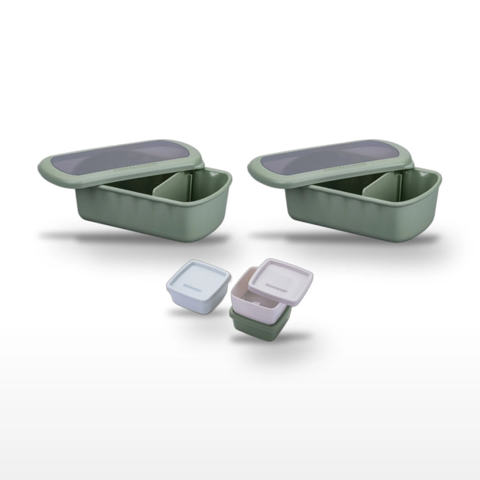 Lot Lunchbox avec Set de 3 Boîtes à Sauce Fackelmann Storage