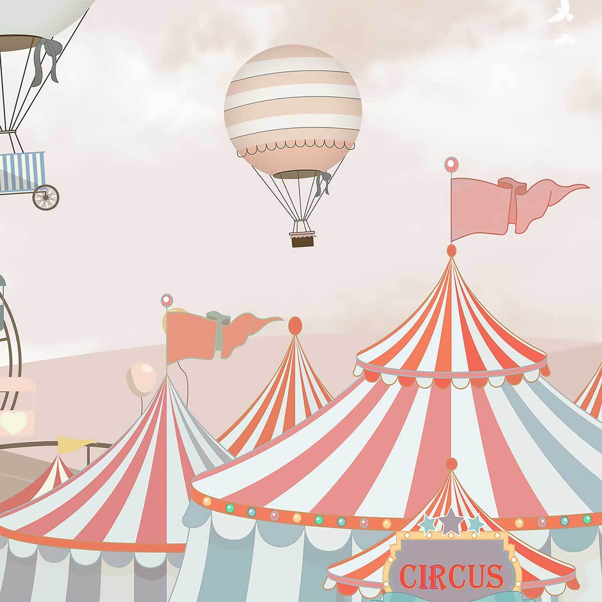 Affiche encadrée fête foraine cirque rétro Affiche + cadre en métal - Noir