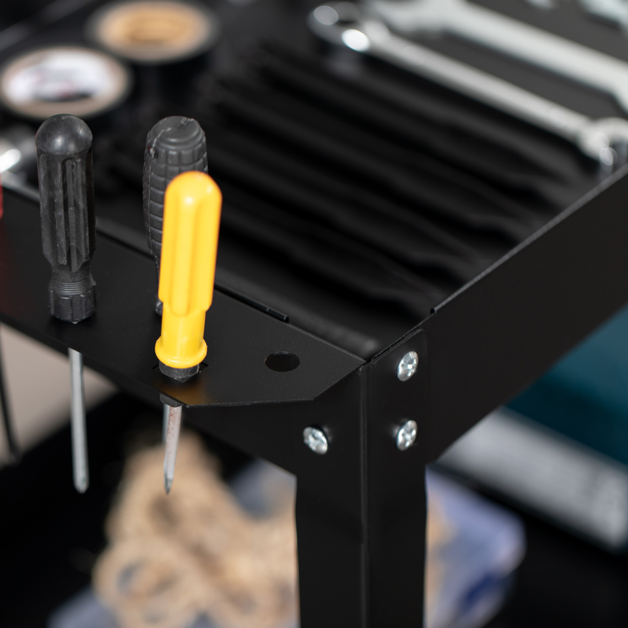 Carro de Herramientas con 3 Estantes y Asa Lateral Carga 150 kg 78,8x35,3x72 cm