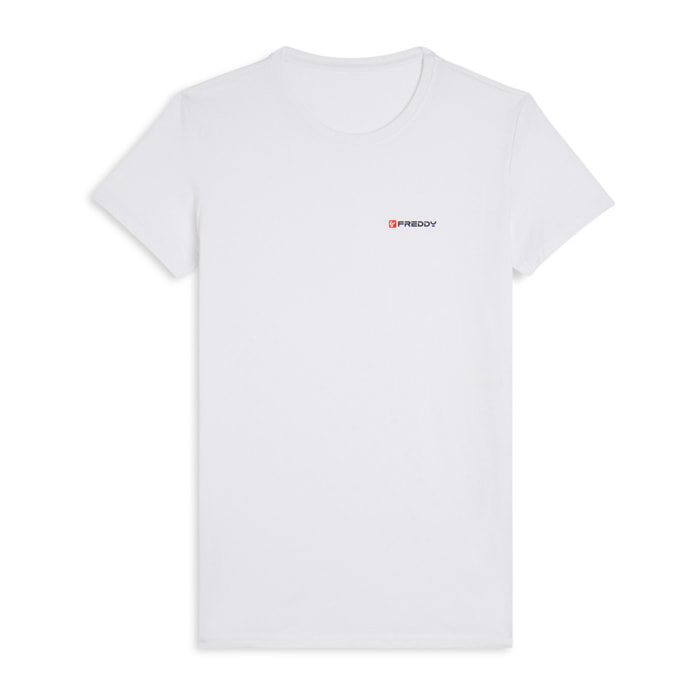 T-shirt Uomo Regular Fit in Jersey Melangé con Logo Bicolore