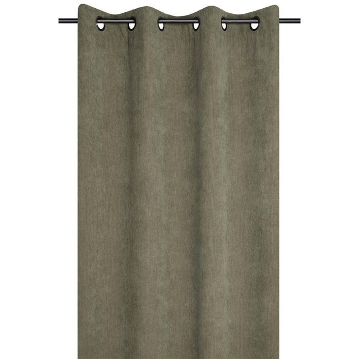 Rideau à oeillets en velours côtelé - Kaki