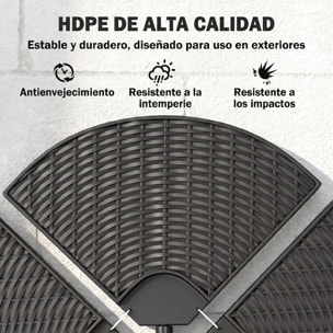 Outsunny Base para Sombrilla de 4 Piezas Soporte para Parasol Rellenable con Arena 68 kg o Agua 52 L para Jardín Patio Terraza Negro