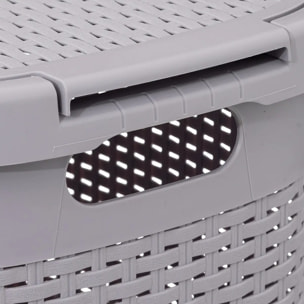 Corbeille Rattan 60L gris perle
