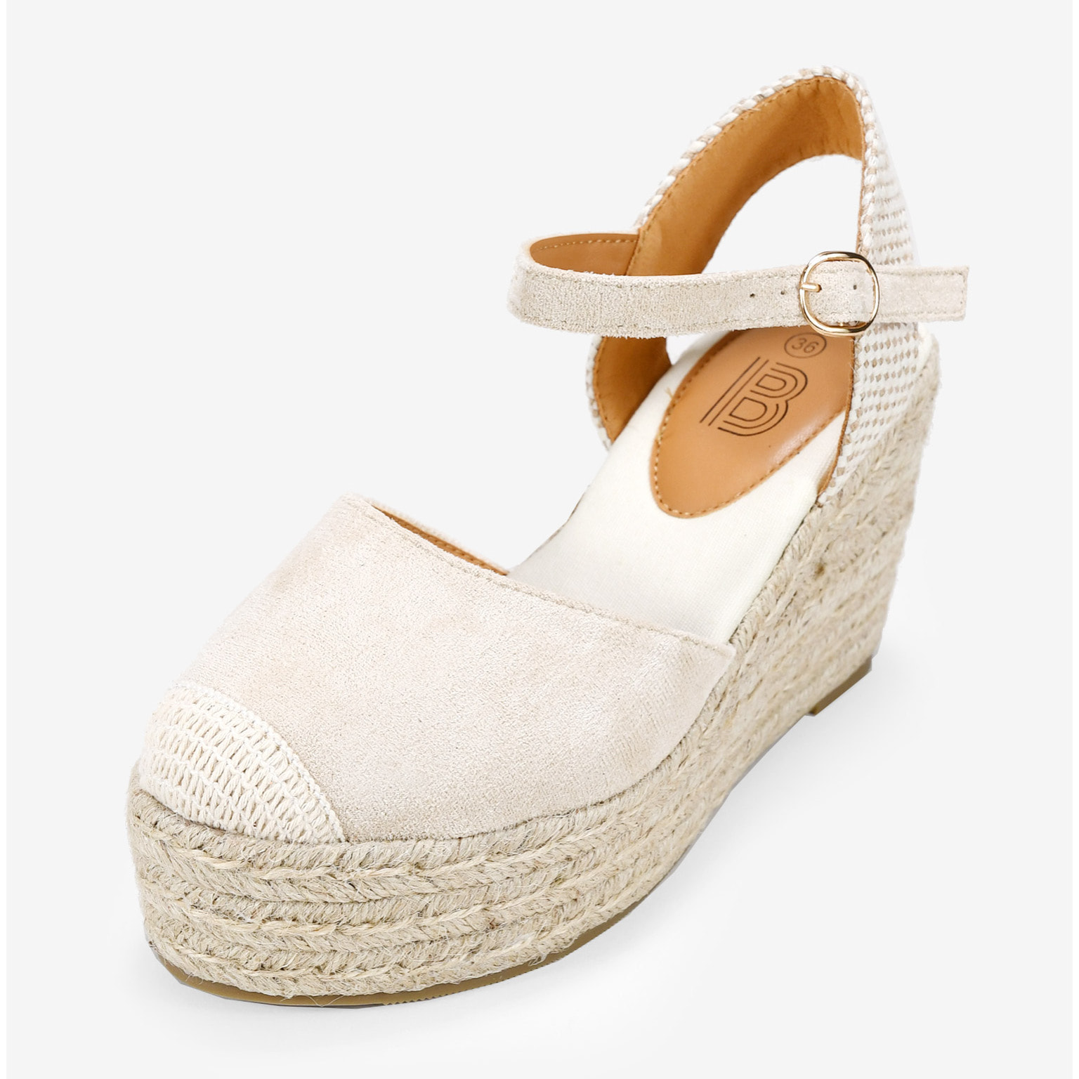 Alpargatas beige con pulsera y suela de esparto