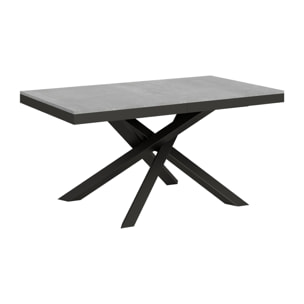 Mesa extensible 90x160/420 cm Volantis Evolution Cemento estructura Antracita