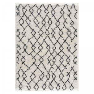 Tapis Shaggy longues mêches et aux motifs traditionnels Berbères