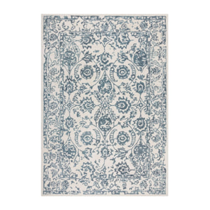 Tapis en laine YASMIN Ivoire/Bleu