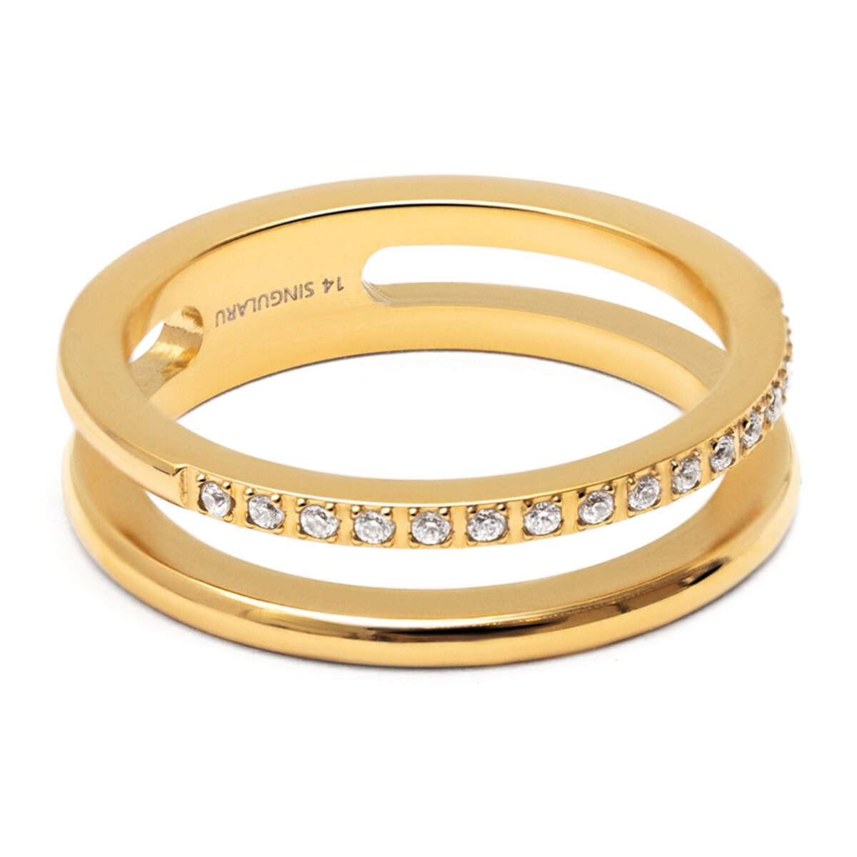 Anillo Bibiana Acero Baño Oro