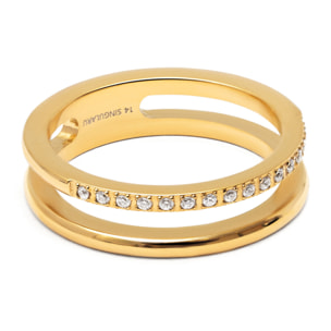 Anillo Bibiana Acero Baño Oro