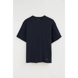 Maglietta cotolino blu marino a maniche corte con logo Polo Club