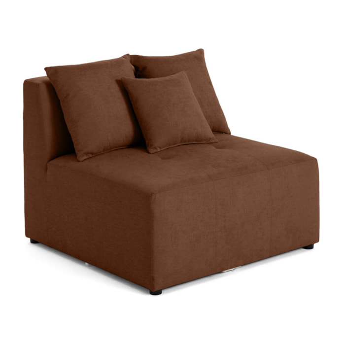 Amalfi - module d'assise sans accoudoirs - 1 place - en tissu - Terracotta