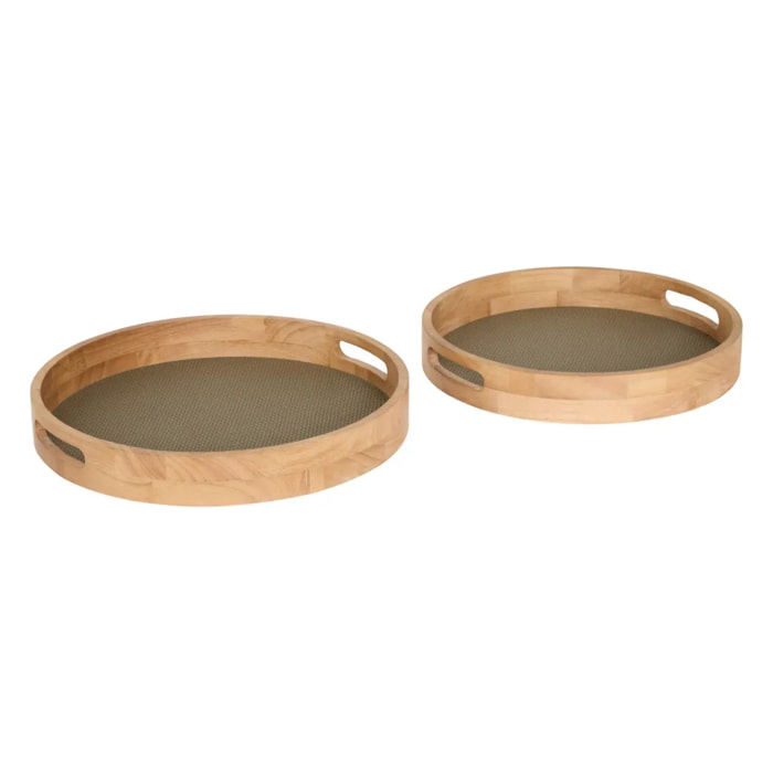 PLATEAU ROND PU BONIE KAKI X2
