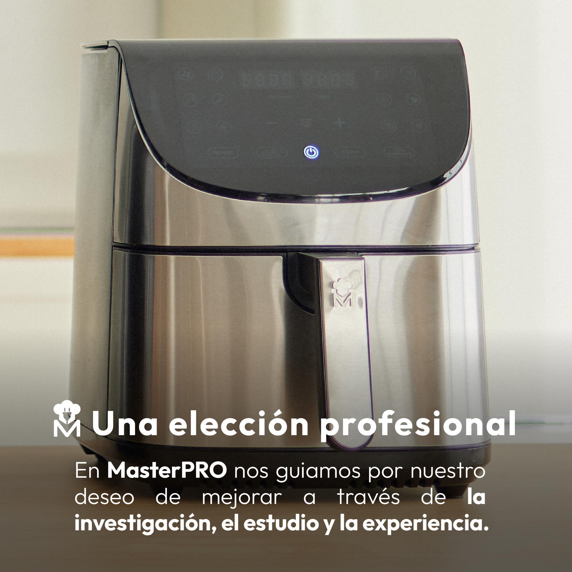 MasterPro ROCKET 700 - Freidora de Aire 1800W 7L - 12 Programas - Pantalla LED Táctil - Temperatura Ajustable - Recetario Online - Fácil Limpieza