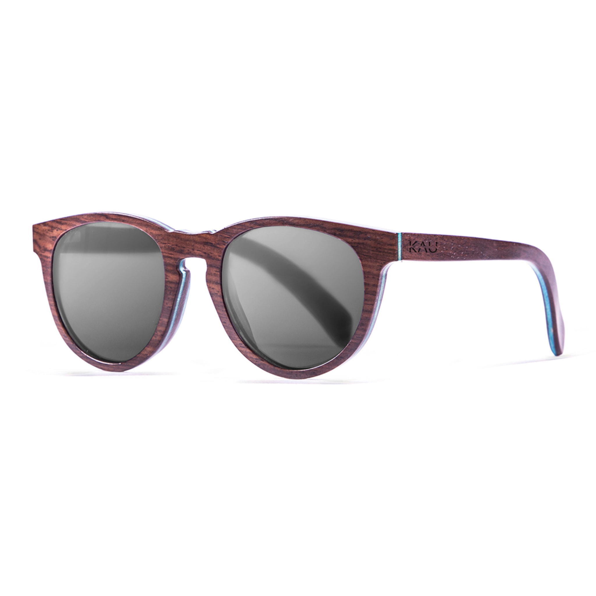 Gafas de sol KAU BERLIN - Patilla de ébano y azul turquesa / Ahumada