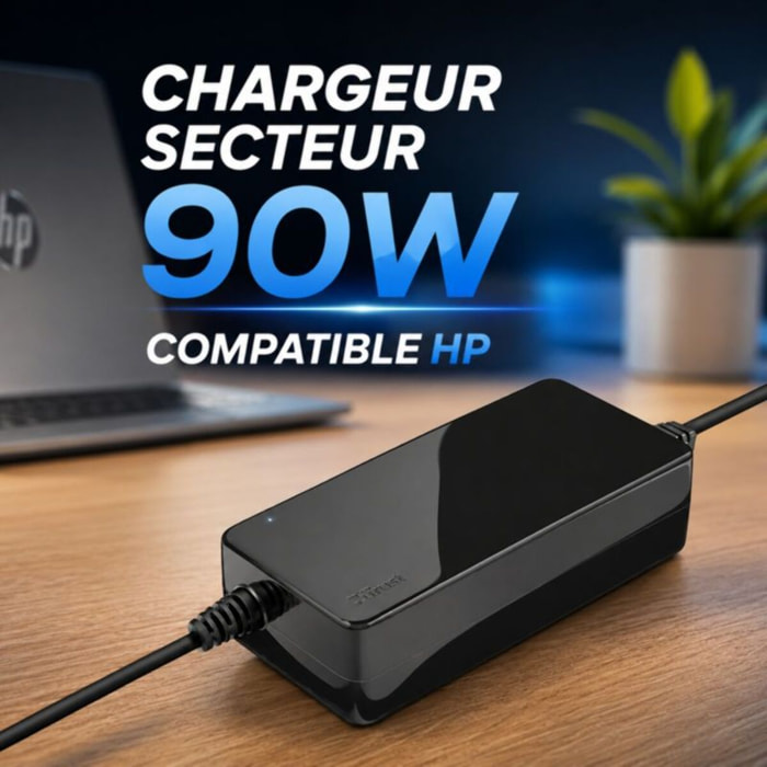 Chargeur ordinateur portable TRUST 90W pour PC portable HP MAXO