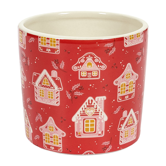 Cache Pot - HOME DECO FACTORY - Rouge - 9 cm