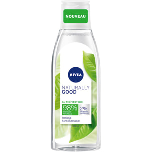 Pack de 3 - Lotion tonique visage NIVEA Rafraîchissante Thé vert BIO Naturally Good 200ml