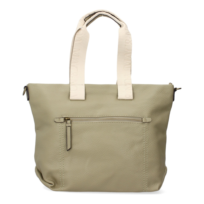 Bolso de hombro para Mujer, diseño moderno, Compartimento Principal con Cremallera, Bolsillo Frontal y Trasero con Cremallera.