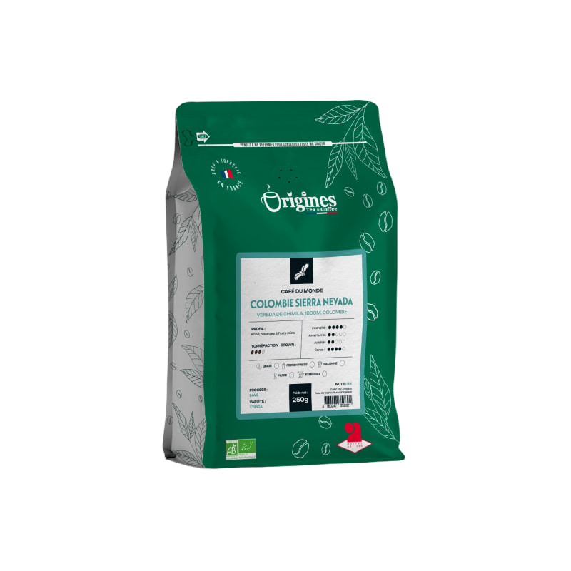 Café Bio - Colombie Sierra Nevada - Pur Arabica - Grain 250g