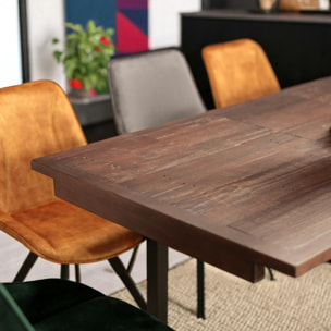 Table à manger extensible bois brun recyclé 140-180 SAMOA